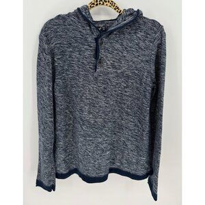 American Eagle Mens XL Marled Blue Knit Hoodie Sweater